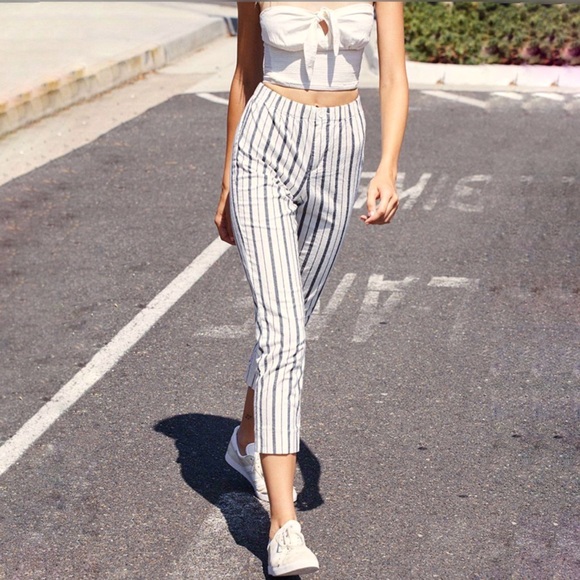 brandy melville black and white striped pants